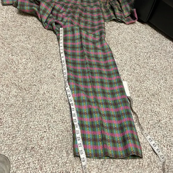 Vintage 60s/70s wool plaid suit - blazer and wide leg high rise pants - Picture 10 of 13